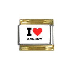 I Love Andrew Gold Trim Italian Charm (9mm) by ilovewhateva