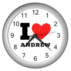 I Love Andrew Wall Clock (silver) by ilovewhateva