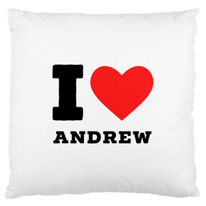 I love andrew Large Premium Plush Fleece Cushion Case (One Side)