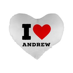 I Love Andrew Standard 16  Premium Flano Heart Shape Cushions by ilovewhateva