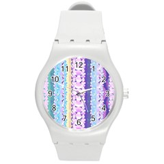 Background Graphic Beautiful Wallpaper Art Round Plastic Sport Watch (m)