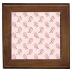 Flowers Bloom Blossom Pastel Pink Pattern Framed Tile