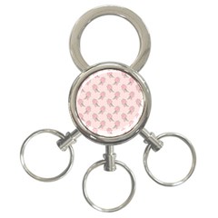 Flowers Bloom Blossom Pastel Pink Pattern 3-ring Key Chain