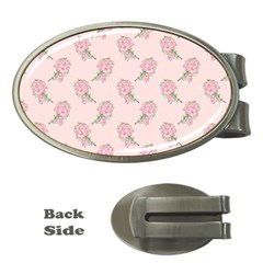 Flowers Bloom Blossom Pastel Pink Pattern Money Clips (oval) 