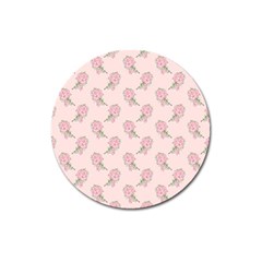 Flowers Bloom Blossom Pastel Pink Pattern Magnet 3  (round)