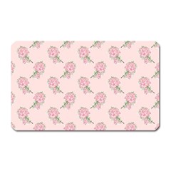 Flowers Bloom Blossom Pastel Pink Pattern Magnet (rectangular)