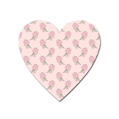 Flowers Bloom Blossom Pastel Pink Pattern Heart Magnet