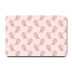 Flowers Bloom Blossom Pastel Pink Pattern Small Doormat