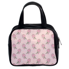 Flowers Bloom Blossom Pastel Pink Pattern Classic Handbag (two Sides)