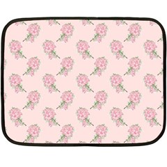 Flowers Bloom Blossom Pastel Pink Pattern Two Sides Fleece Blanket (mini) by Jancukart