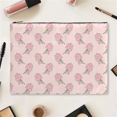 Flowers Bloom Blossom Pastel Pink Pattern Cosmetic Bag (xl)