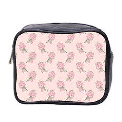 Flowers Bloom Blossom Pastel Pink Pattern Mini Toiletries Bag (two Sides)