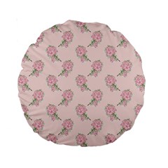 Flowers Bloom Blossom Pastel Pink Pattern Standard 15  Premium Round Cushions