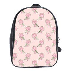 Flowers Bloom Blossom Pastel Pink Pattern School Bag (xl)