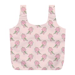 Flowers Bloom Blossom Pastel Pink Pattern Full Print Recycle Bag (l)