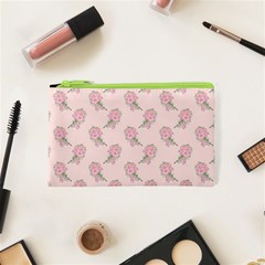 Flowers Bloom Blossom Pastel Pink Pattern Cosmetic Bag (xs) by Jancukart