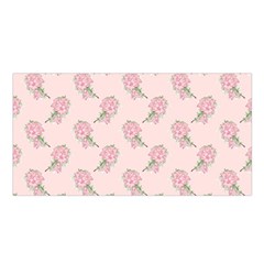 Flowers Bloom Blossom Pastel Pink Pattern Satin Shawl 45  X 80 