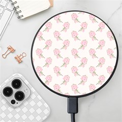 Flowers Bloom Blossom Pastel Pink Pattern Wireless Fast Charger(black)