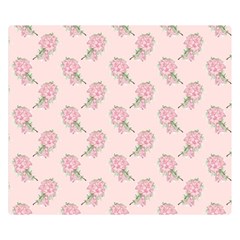 Flowers Bloom Blossom Pastel Pink Pattern Premium Plush Fleece Blanket (small) by Jancukart