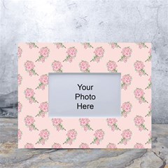 Flowers Bloom Blossom Pastel Pink Pattern White Tabletop Photo Frame 4 x6 