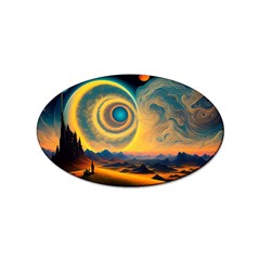 Ai Generated Surrealist Fantasy Dream Moon Space Sticker Oval (100 Pack)