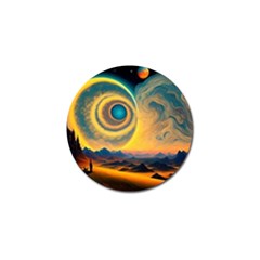 Ai Generated Surrealist Fantasy Dream Moon Space Golf Ball Marker (4 Pack) by Jancukart