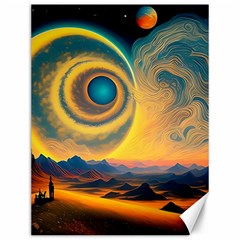 Ai Generated Surrealist Fantasy Dream Moon Space Canvas 12  X 16  by Jancukart