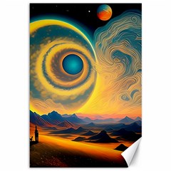 Ai Generated Surrealist Fantasy Dream Moon Space Canvas 12  X 18  by Jancukart