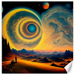 Ai Generated Surrealist Fantasy Dream Moon Space Canvas 16  X 16  by Jancukart