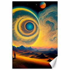 Ai Generated Surrealist Fantasy Dream Moon Space Canvas 24  X 36  by Jancukart