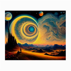 Ai Generated Surrealist Fantasy Dream Moon Space Small Glasses Cloth (2 Sides)