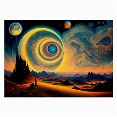 Ai Generated Surrealist Fantasy Dream Moon Space Large Glasses Cloth (2 Sides)