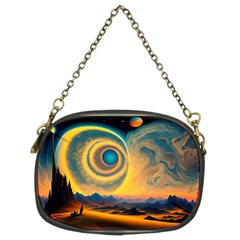 Ai Generated Surrealist Fantasy Dream Moon Space Chain Purse (two Sides)