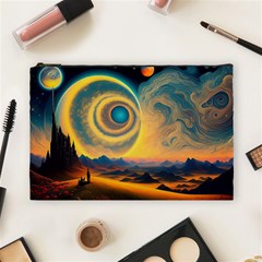 Ai Generated Surrealist Fantasy Dream Moon Space Cosmetic Bag (large)