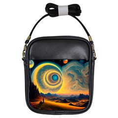 Ai Generated Surrealist Fantasy Dream Moon Space Girls Sling Bag