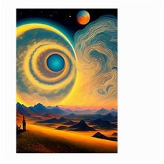 Ai Generated Surrealist Fantasy Dream Moon Space Large Garden Flag (two Sides) by Jancukart