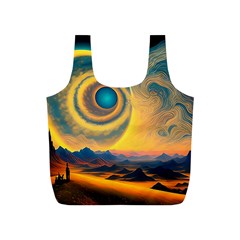 Ai Generated Surrealist Fantasy Dream Moon Space Full Print Recycle Bag (s) by Jancukart