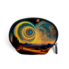 Ai Generated Surrealist Fantasy Dream Moon Space Accessory Pouch (small)