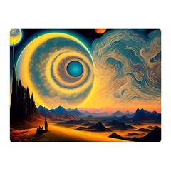 Ai Generated Surrealist Fantasy Dream Moon Space Two Sides Premium Plush Fleece Blanket (mini)