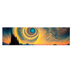 Ai Generated Surrealist Fantasy Dream Moon Space Oblong Satin Scarf (16  X 60 )