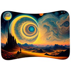 Ai Generated Surrealist Fantasy Dream Moon Space Velour Seat Head Rest Cushion