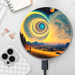 Ai Generated Surrealist Fantasy Dream Moon Space Wireless Fast Charger(white) by Jancukart