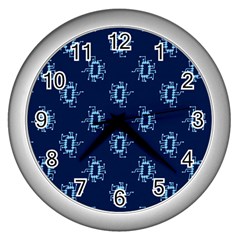 Background Microchips Graphic Beautiful Wallpaper Wall Clock (silver) by Jancukart