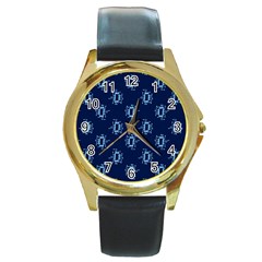 Background Microchips Graphic Beautiful Wallpaper Round Gold Metal Watch