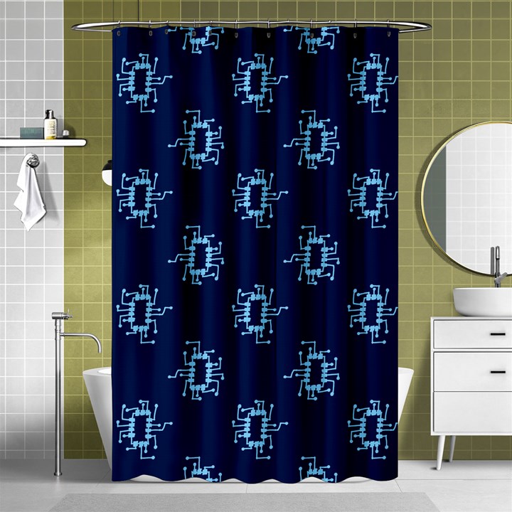 Background Microchips Graphic Beautiful Wallpaper Shower Curtain 48  x 72  (Small) 