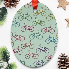 Bicycle Bikes Pattern Ride Wheel Cycle Icon Ornament (oval) by Jancukart