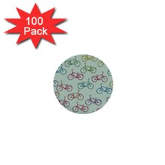 Bicycle Bikes Pattern Ride Wheel Cycle Icon 1  Mini Buttons (100 Pack)  by Jancukart