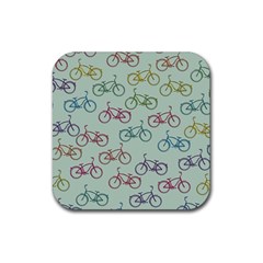 Bicycle Bikes Pattern Ride Wheel Cycle Icon Rubber Coaster (square)