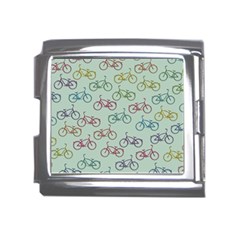 Bicycle Bikes Pattern Ride Wheel Cycle Icon Mega Link Italian Charm (18mm) by Jancukart