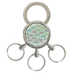 Bicycle Bikes Pattern Ride Wheel Cycle Icon 3-ring Key Chain by Jancukart